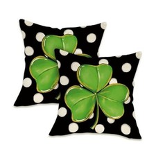 St Patricks Day Decorative Throw Pillow Covers 18 x 18 Set of 2, Lucky