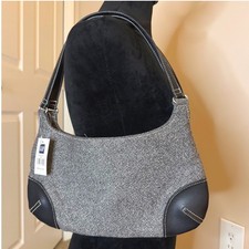 NWT Vintage GAP Gray Shoulder Bag Leather Straps Purse Mini Bag Y2K Magnetic