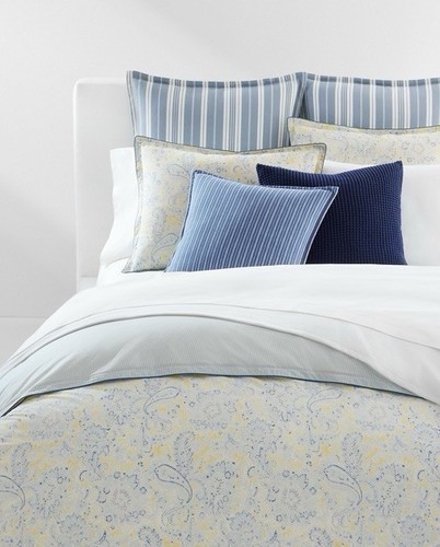 Ralph Lauren Marisa blau/gelb Paisley Full/Queen Bettbezug SET 5-teilig - Bild 2 von 10