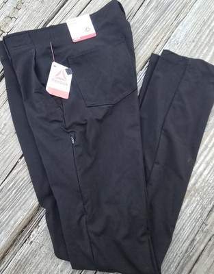 Reebok Black 6 Pocket Mens Golf Pants 30x32 Moisture Management Stretch Fit New