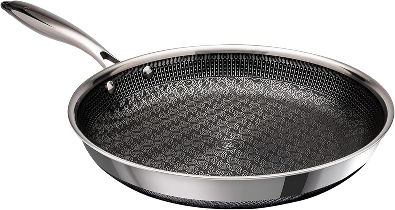 Hell's Kitchen 11-Inch PFAS-Free Ceramic Hybrid Nonstick Fry Pan with Stainless Steel Handle
