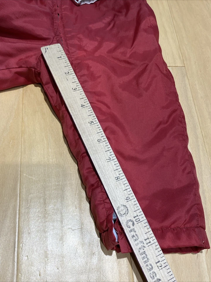 Traje de nieve de invierno vintage Sears para niños pequeños 2T cinturón de una pieza rojo azul con capucha cremallera completa Foto 4 de 4