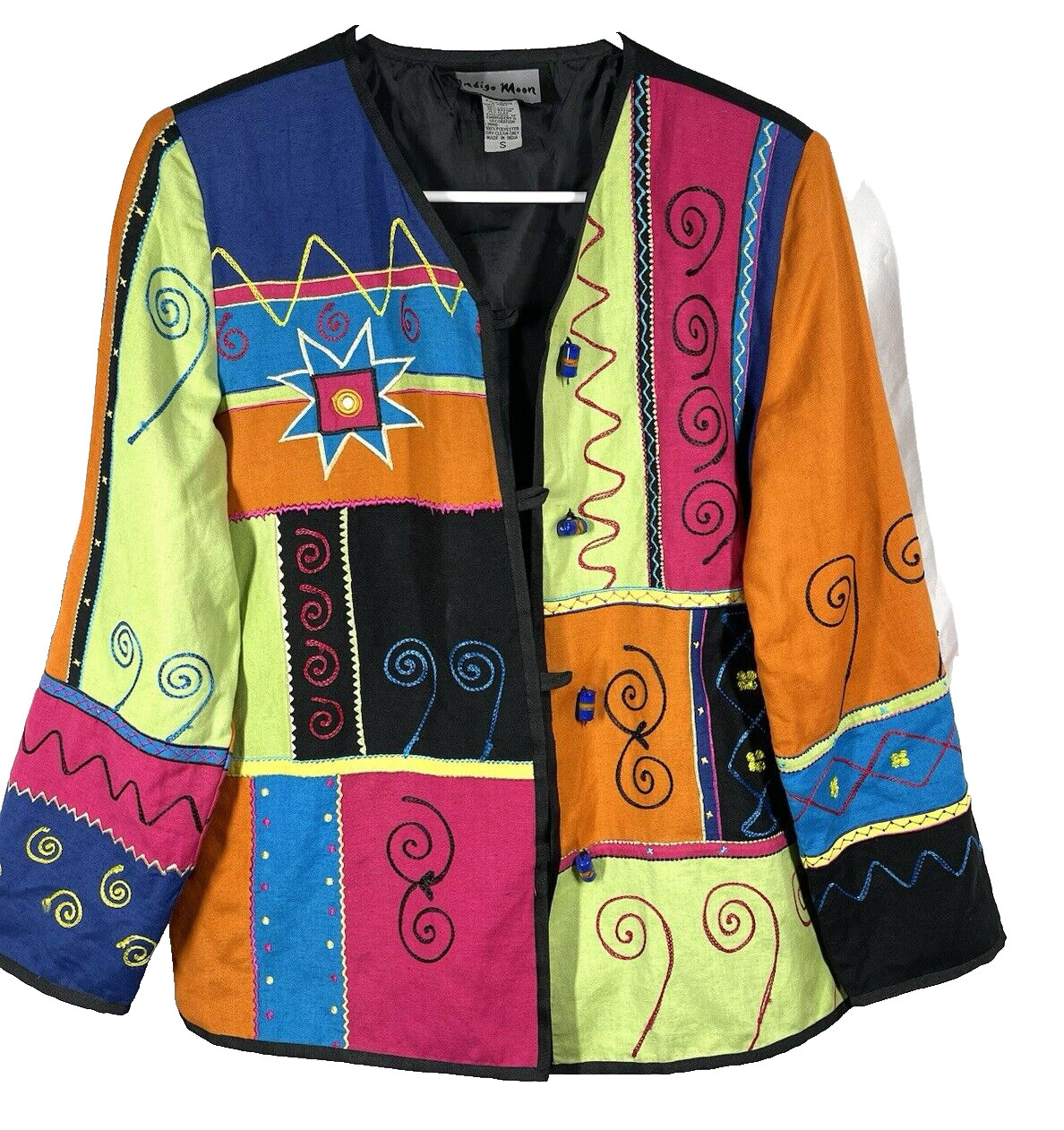 Vtg Indigo Moon Patchwork Jacket Size Small Boho … - image 5