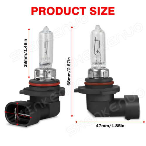 2x 9005/HB3 Halogen 100W 12V High Beam Car Headlight Bulb Bright White Glass - Picture 5 of 7