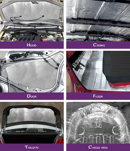 1pcs(1x2m) Aluminum foil heat shield insulation Car sound deadener, deadening - Picture 6 of 13