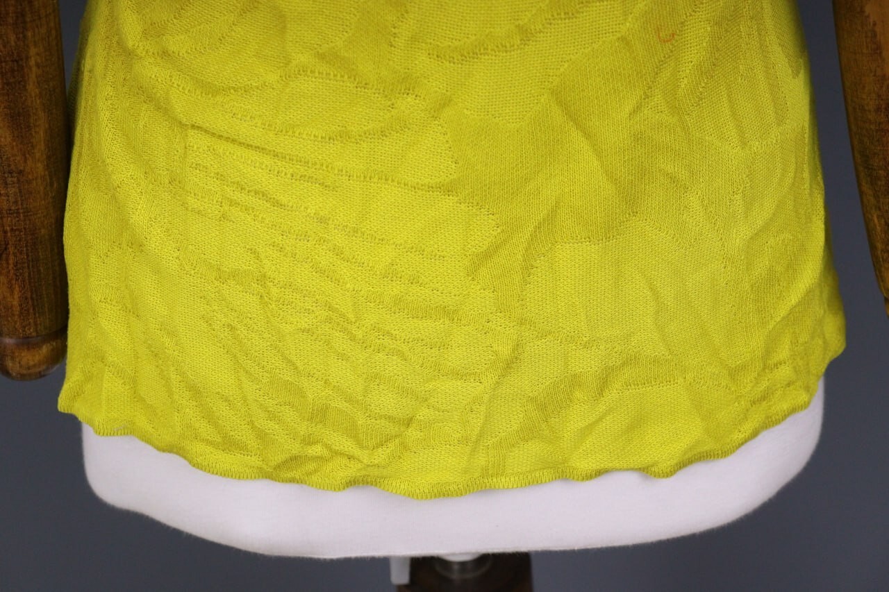 Ivko V-Neck Pullover Structure Pattern Yellow Shi… - image 10