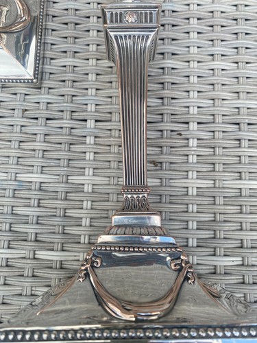 SUPERB PAIR EARLY VIC-19THC SHEFFIELD PLATE NEOCLASSICAL ADAMS STYEL CANDLESTICK - Picture 8 of 20