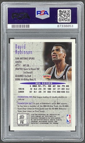 Finest David Robinson Refractor #257 1996 PSA 10 POP 5 - Imagen 3 de 4