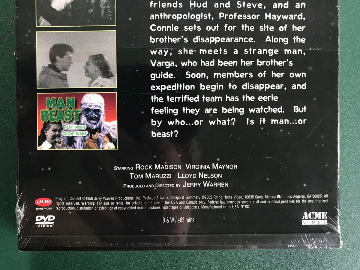 Man Beast (DVD) 1956, Rock Madison, MINT, UNOPENED, FACTORY
