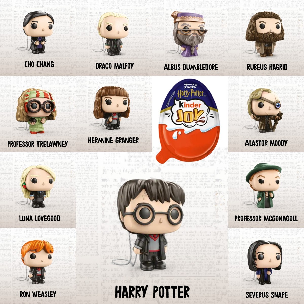 TU ELECCIÓN: SELECCIONA ENTRE LAS 12 FIGURAS KINDER JOY Harry Potter 1.3"