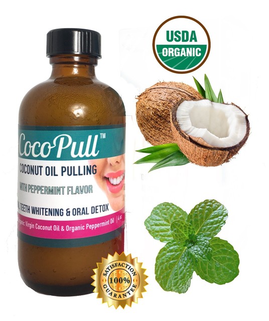 Coconut Oil Pulling Rinse Mouthwash Teeth Whitening Best Bad Breath Remedy 8oz eBay