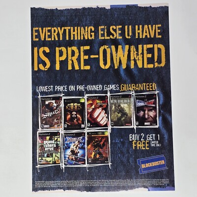 Blockbuster Xbox PlayStation 2 PS2 Everything Print Ad/Poster Promo Art