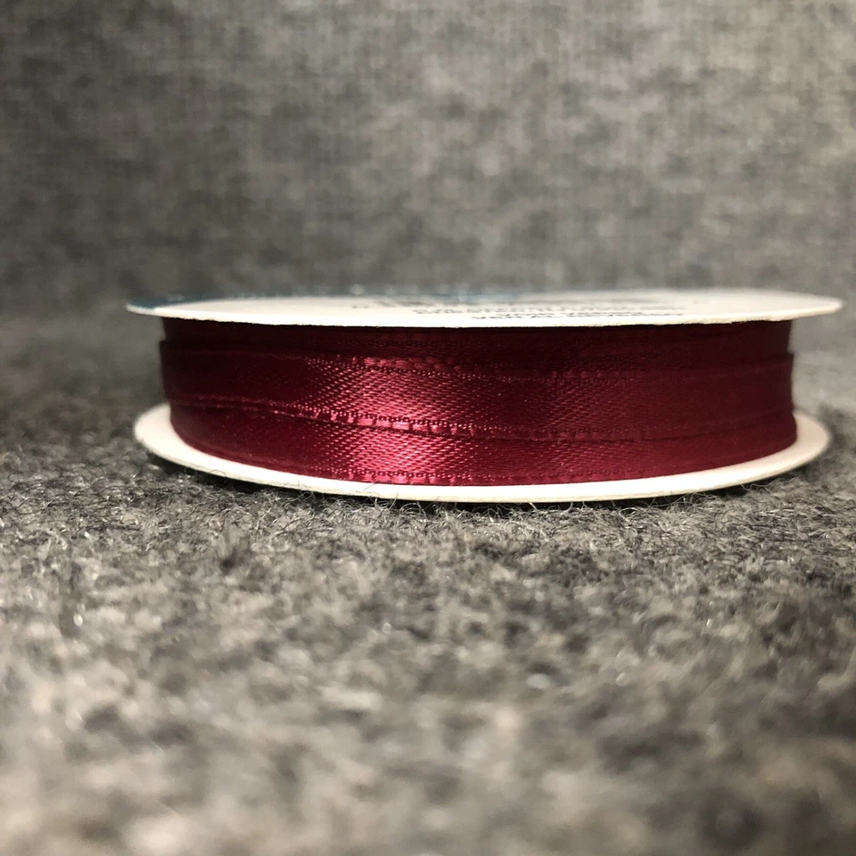 Lot Of 12 Vintage Spools Of Red & Maroon Ribbon 1/8”-1/4” Picot Trim Offray NOS - Image 2 of 4