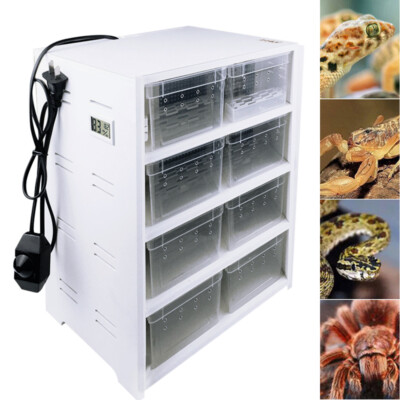 8 Grid Reptile Cage Pet Terrarium Feeding Tank Lizard Turtle Insect Breeding Box