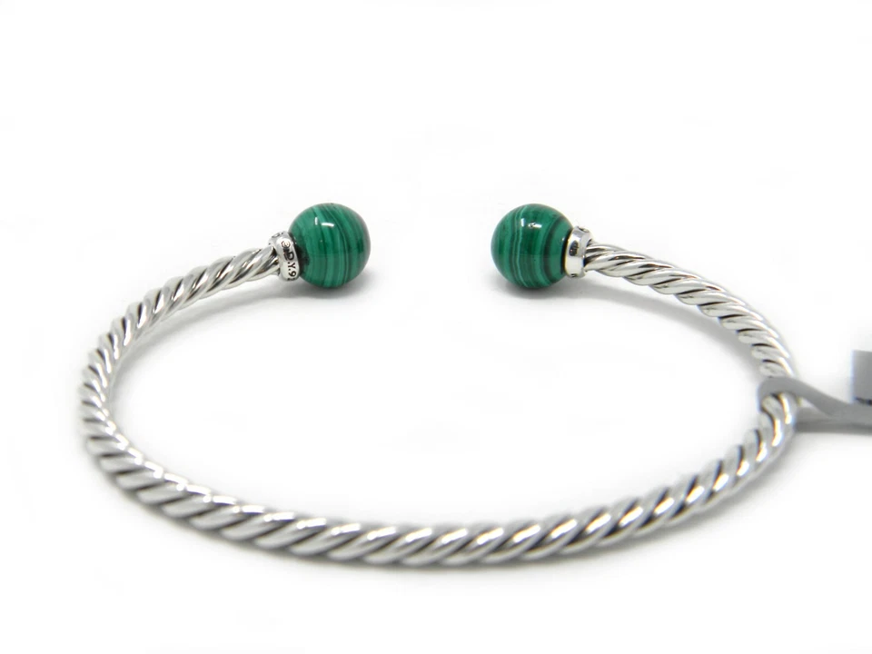 Brazalete David Yurman 9 mm Solari Bead Malaquita/Diamantes/Plata Nuevo con Etiquetas Foto 4 de 4