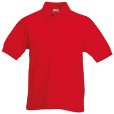 Image of 3 PACK CHILDS KIDS FRUIT OF THE LOOM POLYCOTTON PIQUE POLO SHIRTS SCHOOL UNIFORM