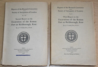 RICHBOROUGH ROMAN FORT EXCAVATIONS KENT - Archaeology Two Reports 1928 and 1932