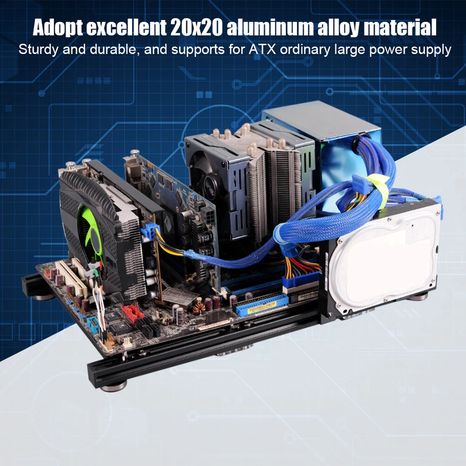 PC Open Frame Case DIY Mini Aluminum Alloy ITX ATX Frame for PC Computer Desktop - Image 2 of 4