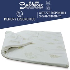 TOPPER CORRETTORE MATERASSO MEMORY FOAM FLEX VISCO SFODERABILE ANTIACARO ALOE