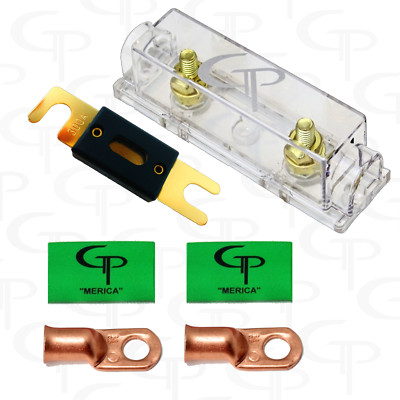 ANL Fuse block 400 amp FUSE w/ (2) 1/0 AWG Lugs and heat shrink GP Car Audio G