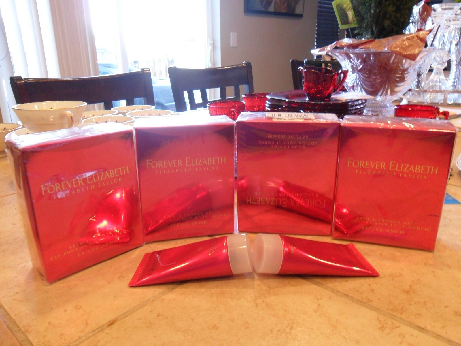 NEW AUTH 6 PC FOREVER ELIZABETH BATH & SHOWER GEL FOUR 6.8 FL OZ & TWO 1.7 FL OZ