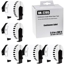 5Rolls 62mmx30.4m DK-2205 Continuous Tape for Brother QL Label Printer