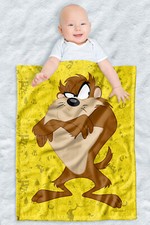 Looney Tunes Soft Fleece Baby Blanket, Cozy Crib Throw 30"x40" Taz Character