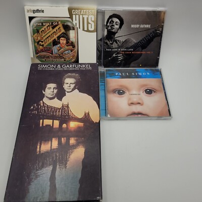 Simon Garfunkel Box Set and Folk CD Lot Paul Woody Arlo Guthrie