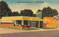 Tulsa Oklahoma Bordens Restaurant Linen Vintage Postcard AA31743