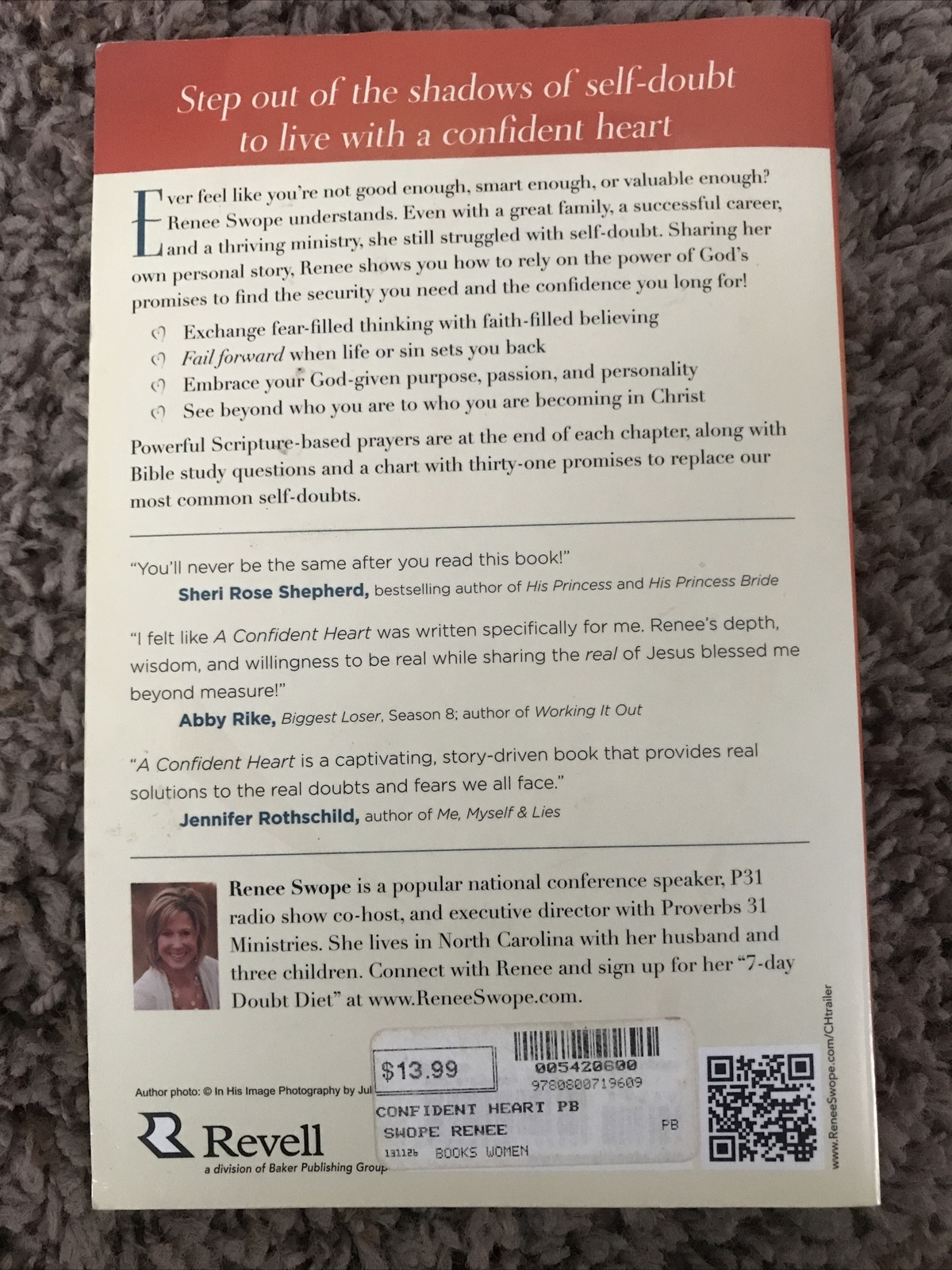 A Confident Heart : How to Stop Doubting Yourself and Live in the Security  of God's Promises by Renee Swope (2011, Trade Paperback) for sale online |  eBay