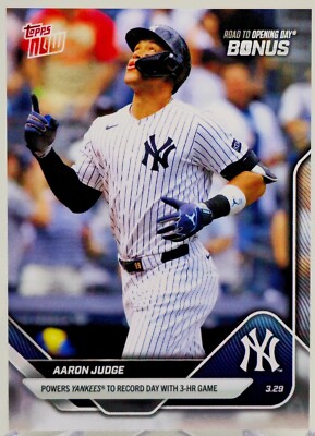 Aaron Judge Bonus 2025 Topps Now Road To Opening Day #ODB1 3-HR Game Yankees