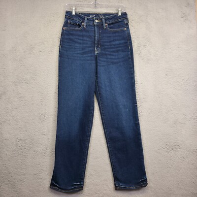 Old Navy Jeans Women 4 Blue OG Loose High Waisted Dark Wash Stretch Denim Y2K