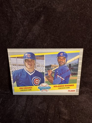 Rolando Roomes 1989 Fleer Rookie Prospect Cubs Autographed Signed Baseball Card