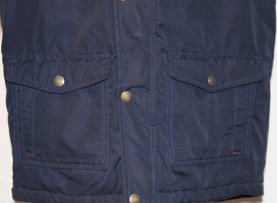 Carter's Navy Blue Coat Child Size L 7 Hood Red Plaid Lined Zip Snap Pockets - Image 3 of 4