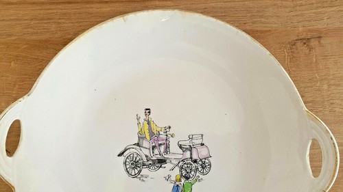Plat Ancien KG Lunéville France Motif Vielle Voiture Enfant Personnage Homme - Imagen 5 de 12