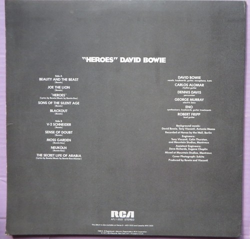 DAVID BOWIE - HEROES - WITH FAN CLUB INSERT - 1977 US LP EX/EX+ - Foto 2 di 11