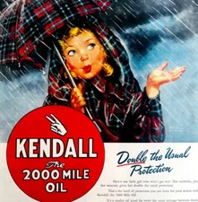 1947 Kendall Motor Oil Advertisement Gasoline & Oil 2000 Mile Protection DWJJ21