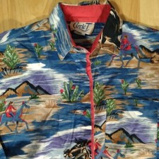 Vintage Circle T Cowboys Pattern AOP Button Down Shirt