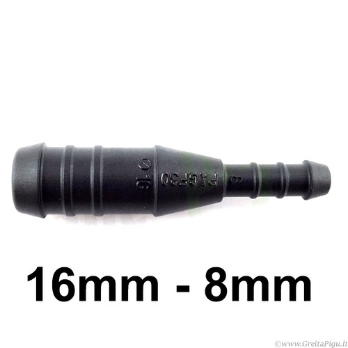 Schlauchverbinder Gerade Reduzierer 16 mm 8 mm Kunststoff Verbindungsstück
