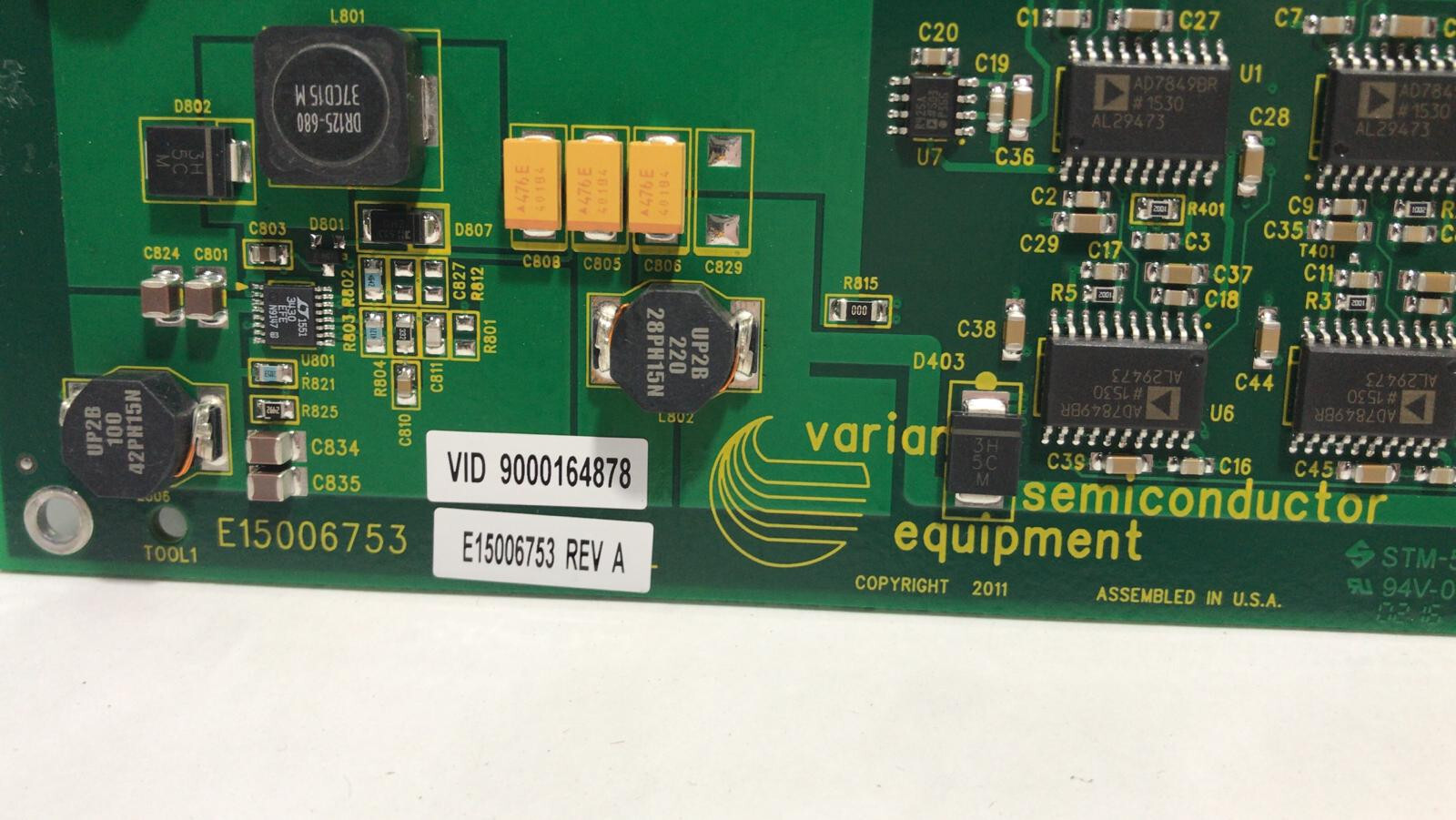 VARIAN ANALOG / DIGITAL I/O INTERFACE BOARD E15006753 PULLED FROM ...