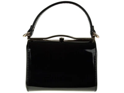 Women's Vintage Patent Box Handbag Clutch Bag Top Handle Evening Bag Party Prom - Image 1 of 4