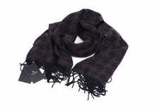 Tiger Of Sweden Large Brown And Black Houndstooth Fringed Scarf
