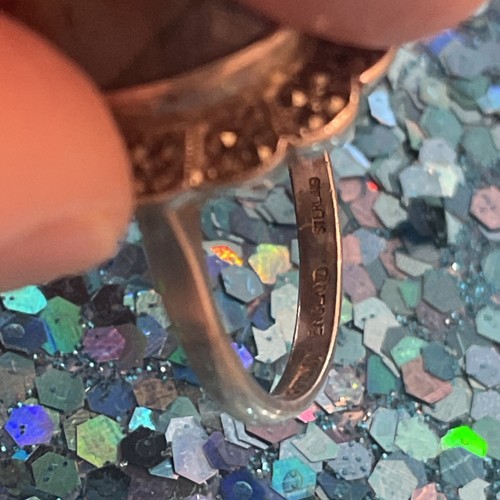 2 Vintage Sterling Silver Rings Black Stone & Yellow Stone - Picture 5 of 12