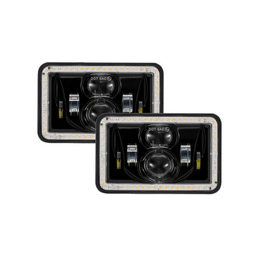 Pair 4x6" LED Headlights High-Low Beam DRL Angel Eyes for Ford LTD 1979-1986 - Picture 11 of 12