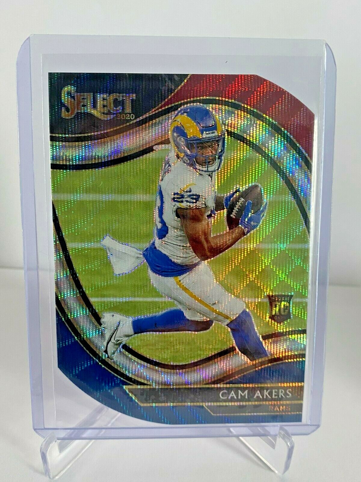 2020 Panini Select Cam Akers Tri-Color Die-Cut Field Level Rookie #335 Rams