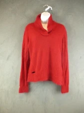 Sarah Spencer Sweater Womens Large Red Shawl Neck Angora Wool Blend Soft Cozy