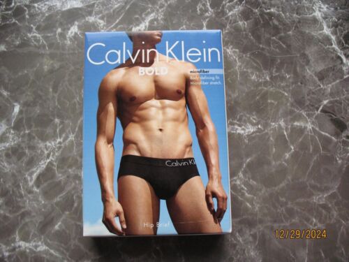 MEN'S CALVIN KLEIN BOLD HIP BRIEF, SIZE: LARGE (36-38"),WHITE-NIB