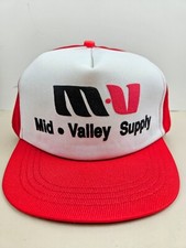 Vintage USA MADE Mid Valley Supply Puffy Print Trucker Hat Snapback Cap