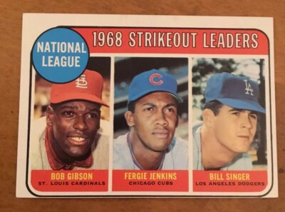 1969 Topps - League Leaders #12 Bob Gibson, Fergie Jenkins, Bill Singer