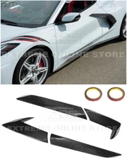 For 20-Up Corvette C8 GM Factory CARBON FIBER Side Fender Vent Door Garnish Pair